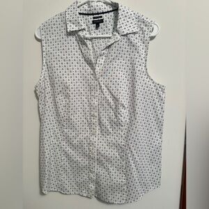 Talbots Anchor Print Sleeveless Button-Down Top – Size 14